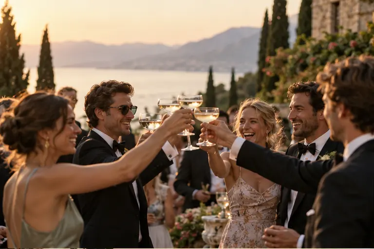 Romantischer Hochzeitsmoment